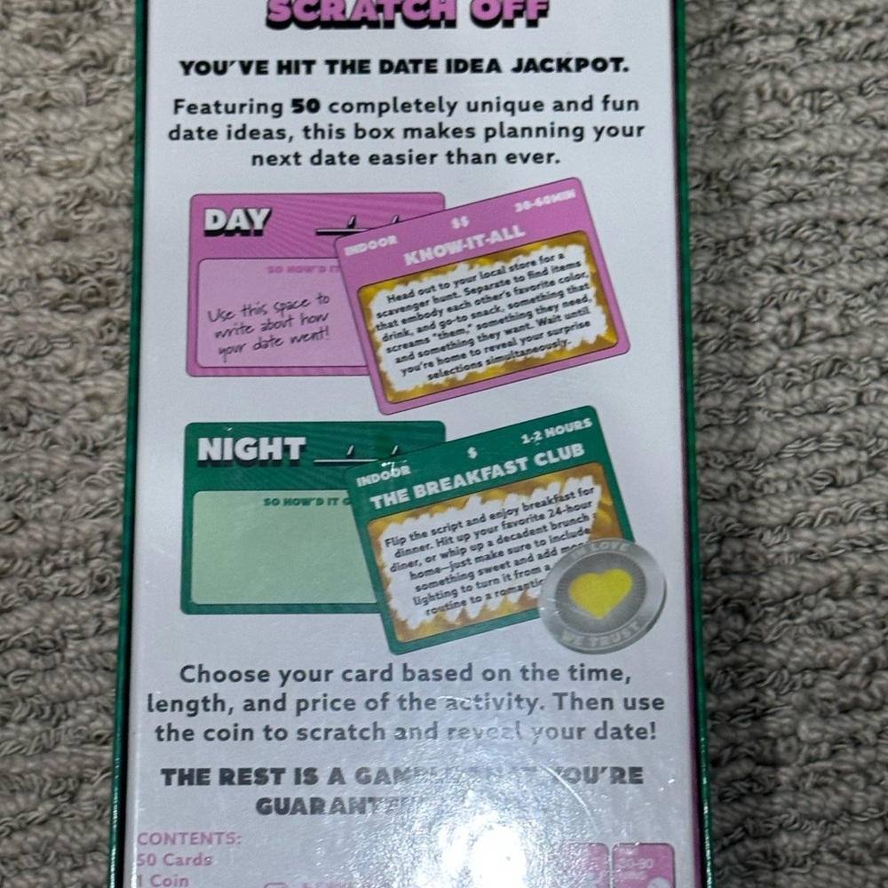 Date Night Scratch Off Game - Green - Picture 2 of 2